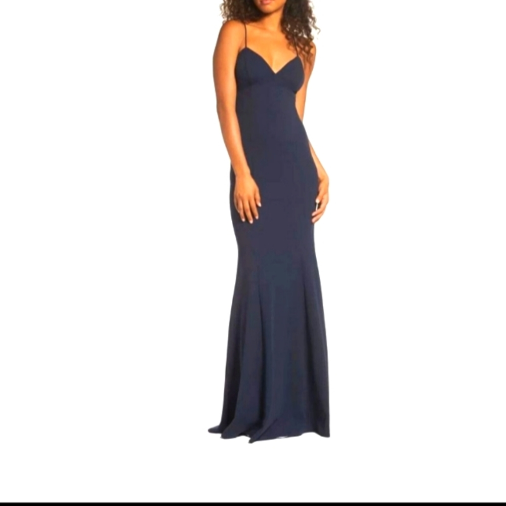Katie May Women’s Blue Luna Stretch Crepe Dress Party Bridal Gown size 14